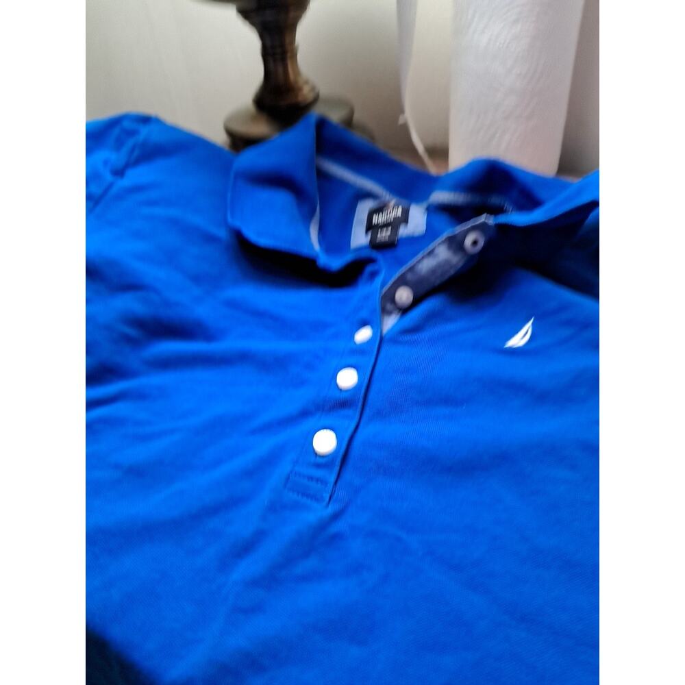 Nautica Top Womens Size Large, blue With Short Sleeves